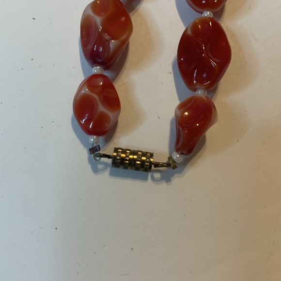 No Brand Red Stone Necklace 18 inches each side 36 inches in all Used - Picture 4 of 4